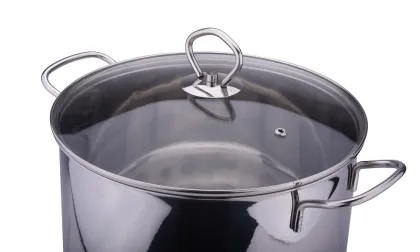 Big stainless steel soup pot with glass lid