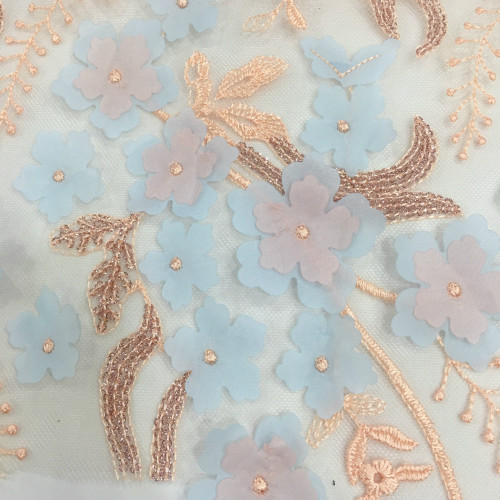 Graceful Summer 3D Chiffon Blumenstickerei Stoff