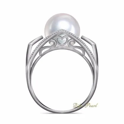 Italian fashion jewelry style precious 925 silver white pearl ring