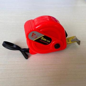 Digital measuring steel tape with red plastic shell