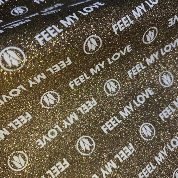 printed glitter leather with stretch backing newly samples