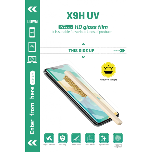 Film pelindung layar kaca tempered lampu uv