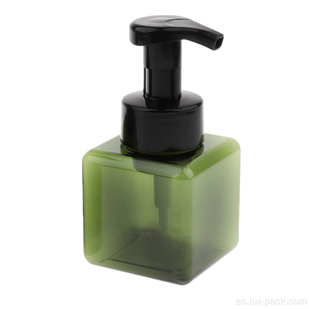 Botella cuadrada PETG de 250 ml con bomba de jabón de espuma
