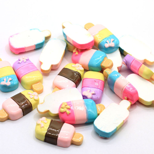 Three Colors Ice Cream Resin Popsicle Flatback Cabochon Mini Summer Charms Scrapbooking Phone Case Hair Bow Center Decor