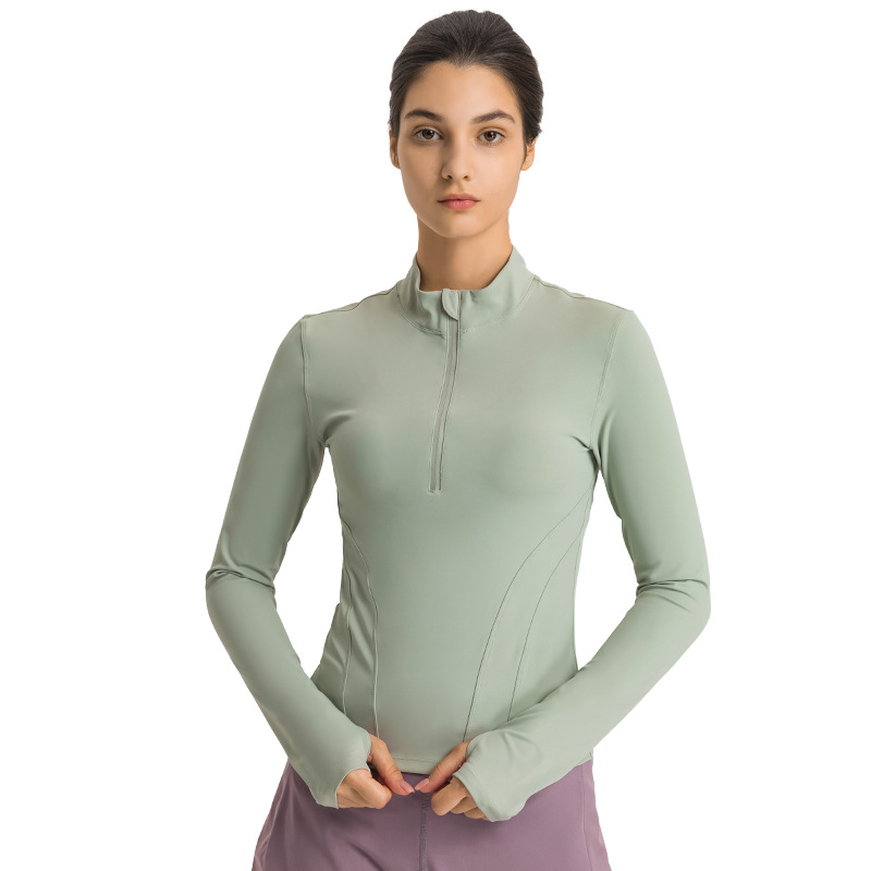 Doppelseitige Nylon-Reißverschluss-Womens Stretch-Reitbasisschicht