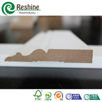 Gesso Coated Timber MDF Baseboard Moulding