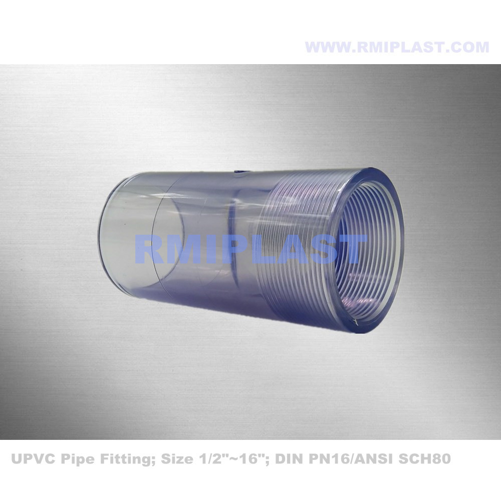 واضحة PVC الإناث اقتران SCH80 PN16