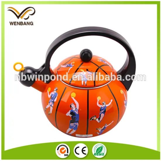 Colourful carbon steel decal printing kettle/teapot with bakelite handle