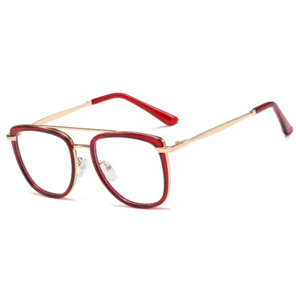 New comfortable TR90 large frame optical lens round frame metal leg anti blue light glasses can be equipped with myopia glasses