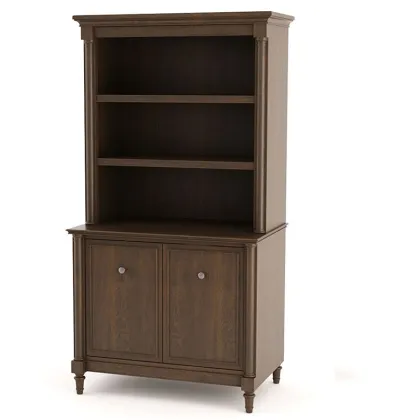 Wood Bookcase with Printer Cabinet for Office