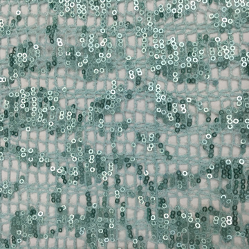 3MM Sequin Embroidery On Check Lace Fabric