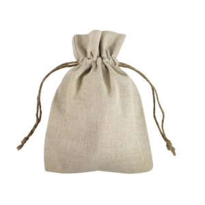 Factory price custom logo jute drawstring pouch