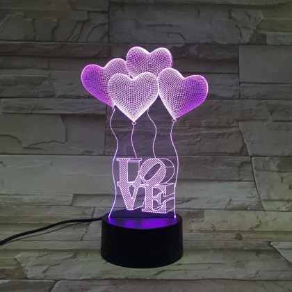 Love Balloons night light base Optical Illusion 3D LED Night Light Decoration Night Lamp