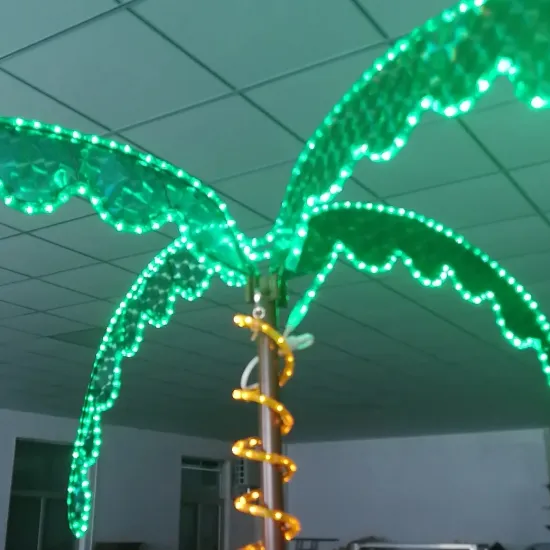 7ft Outdoor DC 30V Green Yellow LED Rope Light Garden Lights with Palm Trees Design