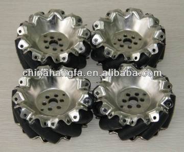 a set of 100mm steel robot mecanum wheels