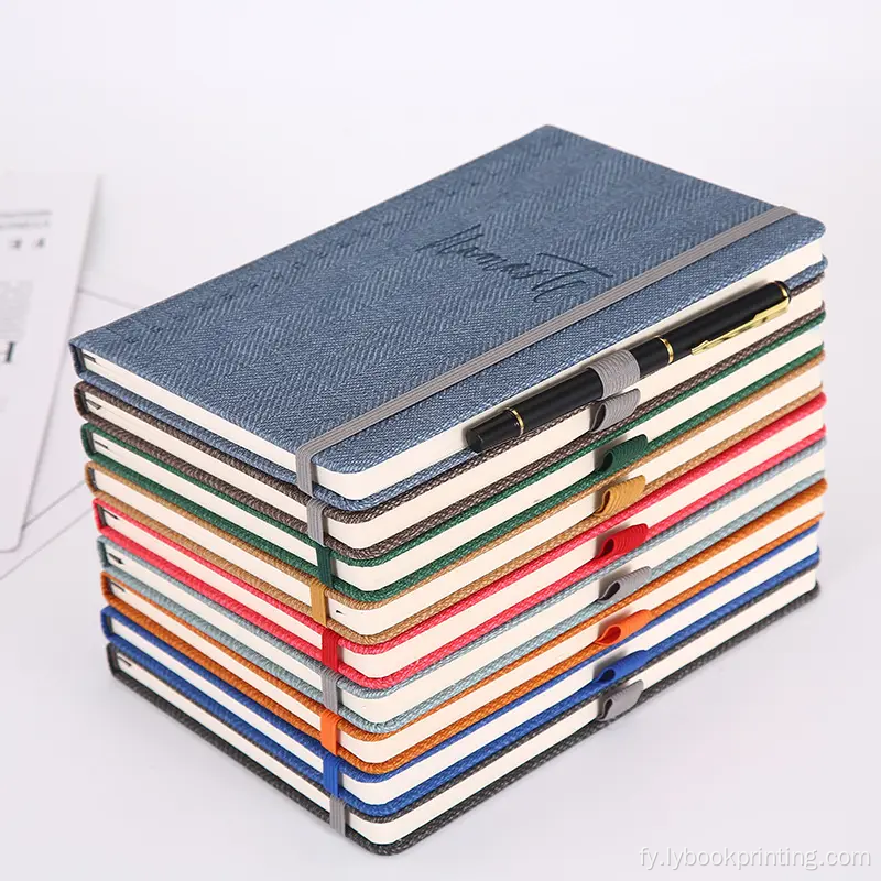 PU-learen linnen Hardcover personalisearre aginda-notebook