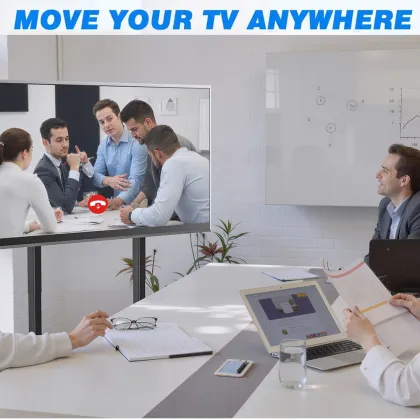 Portable Electric Lifting Movable TV Mounts Heavy Duty Height Adjustable TV Mount & Cart Mobile Monitor Screen TV Trolley Cart