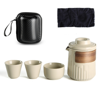 Portable Travel Tea Set with Infuser and Tea Cups, Includes Custom Logo and Carry Case