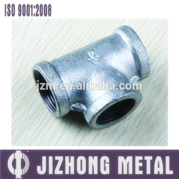 hot dipped galvanized ductile iron malleable iron tee banded with ribs