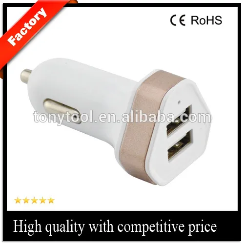 Universal wholesale 2 USB car battery charger 5v 3.1A Dual usb Car Charger