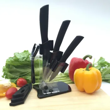 2016 new arrival black blade ceramic knife with block colorful box packs