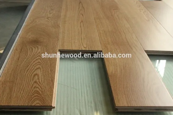 Commercial usage flat surfacr UV lacquered white oak engineered wood flooring timber floorboard