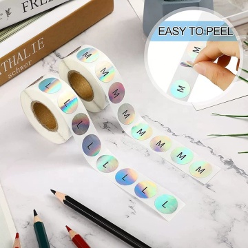 Laser Holographic Glitter Size Labels Stickers for Garments & Shoes