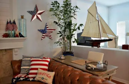 Metal Patriotic Old Glory Americana Flag Barn Star