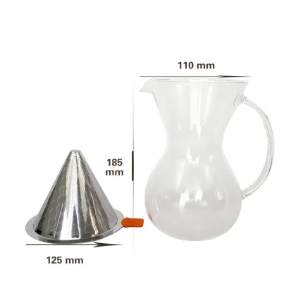Vietnamese Stainless Steel Coffee Filter Set with Glass Carafe