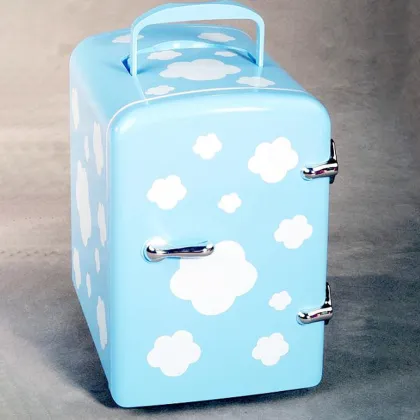 Blue 4L 6 Cans Home Mini Refrigerator