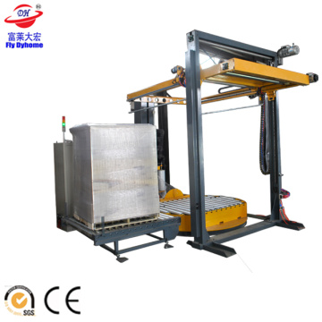 Automatic pallet wrapper with top sheet dispenser