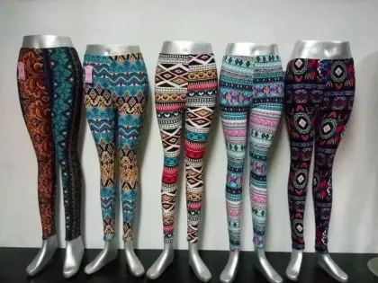 Summer Milky Silk Material Pattern Leggings printed 9082