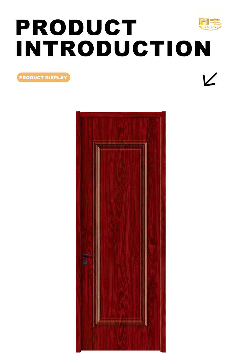 Red Walnut Grain Interior Wooden Door X