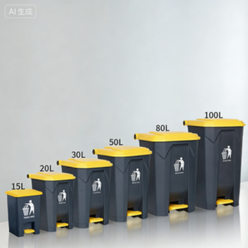 Durable 100L Plastic Trash Can for Kitchen and Commercial Use