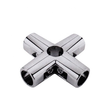 HDPE Metal Pipe Endtube Connector 25mm Round Tube 2-Way Connectors
