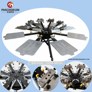 8 Color 8 Station Screen Printing Machine with Micro-Registration
