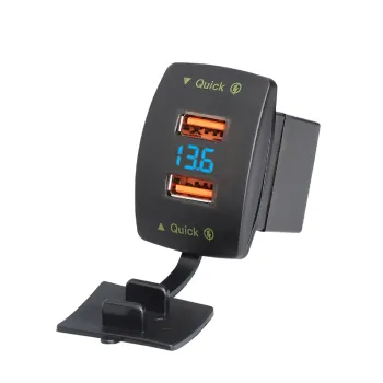 Factory Supply 12V Marine Digital Voltmeter with USB Fast Charger for Car and Phone