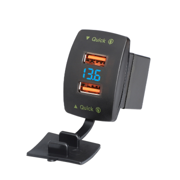 Factory Supply 12V Marine Digital Voltmeter with USB Fast Charger for Car and Phone