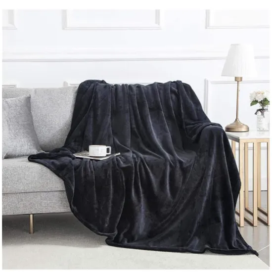 Hot Sale Super soft 100% polyester Plush fuzzy sofa bedding flannel fleece fur throw blanket
