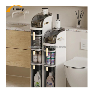Sliding PVC Waterproof Storage Cabinet for Bathroom, Living Room, and Kitchen - 2/3/4 Tiers