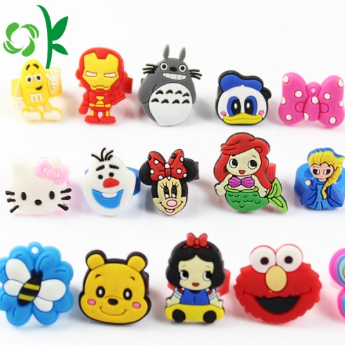 Đáng yêu Gấu vàng Silicone 3D Cartoon Giáng sinh Nhẫn