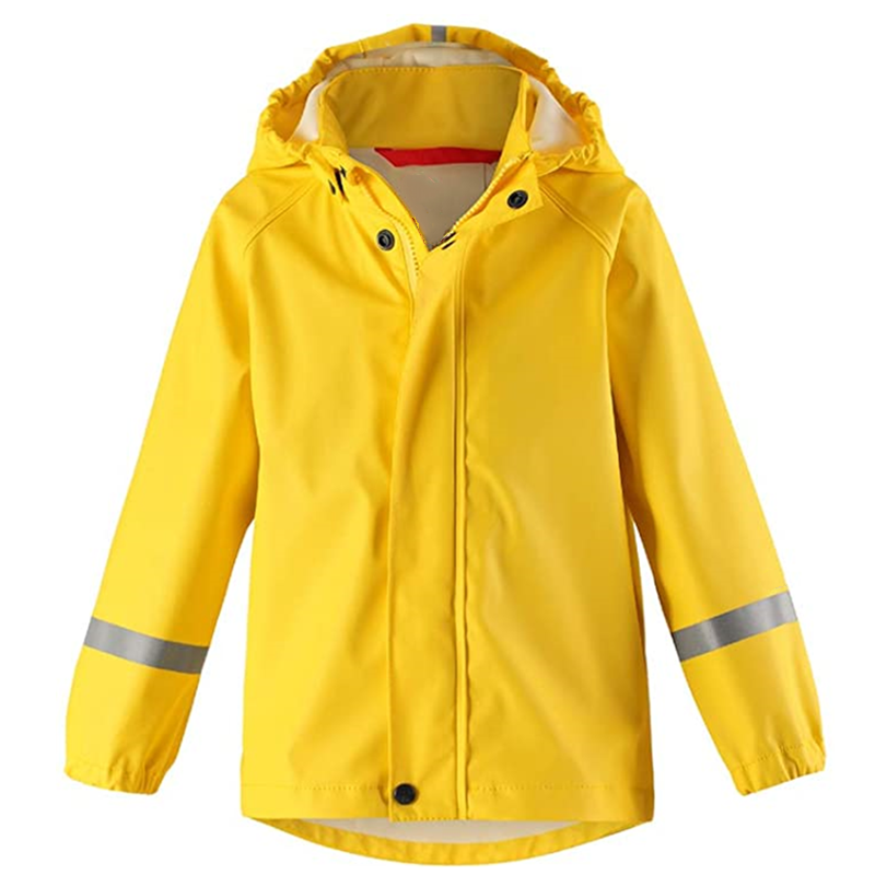 Kids Waterproof Hooded Rain Jacket Lightweight Windproof Outdoor Coat For Kids2