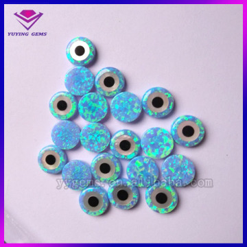 Blue OP06 Turkey Evil Eyes Shape Synthetic Opal Loose Stone with Full Drilled Hole