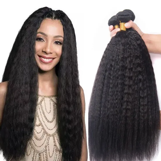 Amzhair 10A Grade Double Weft Human Hair Weave Wholesale Raw Brazilian Yaki Straight Cuticle Aligned Human Hair Extension Bundle