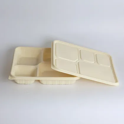 Biodegradable Duck Burger and Chicken Wings in Rice Lunch Box