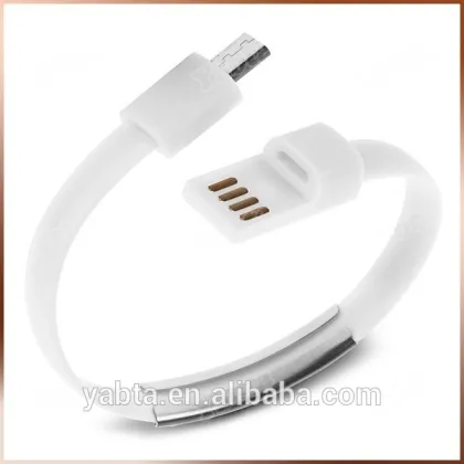 Newest fashion bracelet micro-usb to usb cable, mini usb data cable for samsung/ htc/ for sony smart phone charing cable