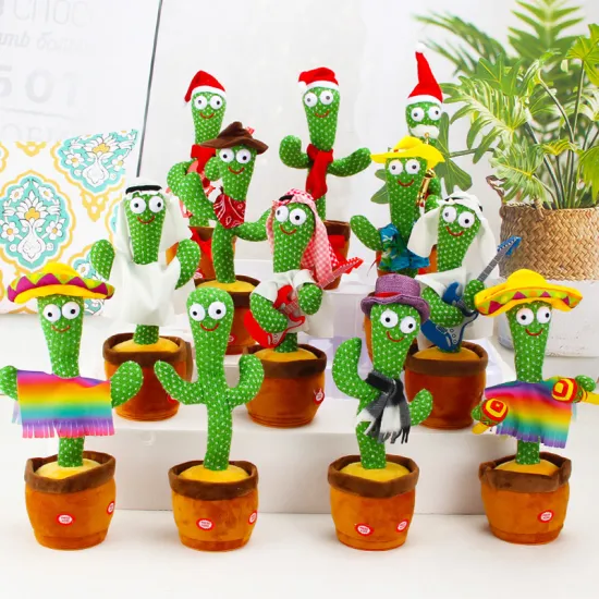 USB Charging Dancing Cactus Toy with 120 Songs, Talking & Plush: TikTok Trending Jugetes