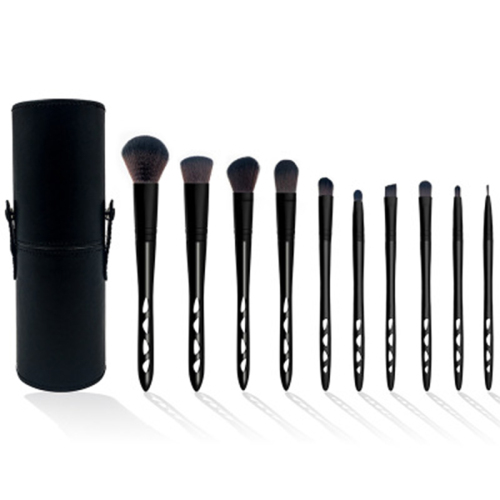 10pcs pinceles de plástico negro set de pinceles de maquillaje personalizados