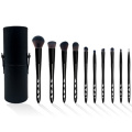 10st zwarte plastic borstels gepersonaliseerde make-up kwasten set