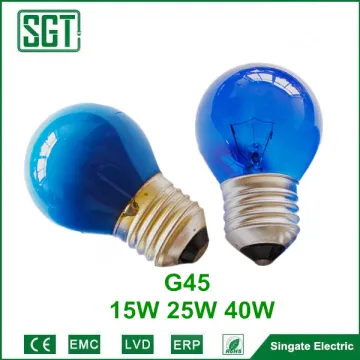 glass edison lamp G45 round bulb red blue green yellow white orange